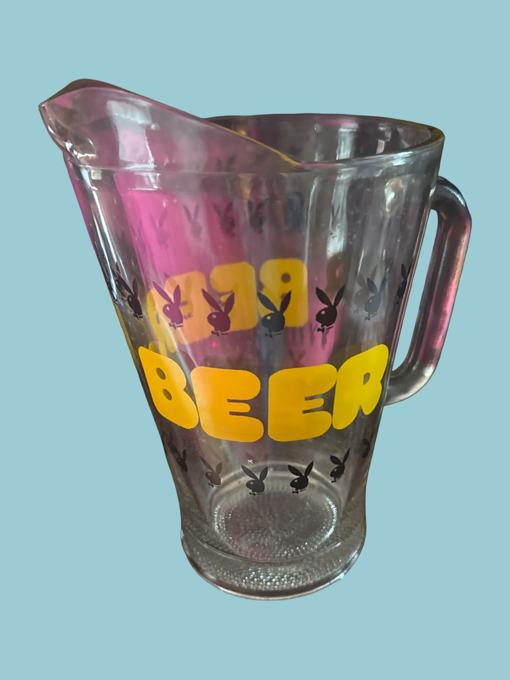 Playful Yellow Beer Glass Pitcher playboy